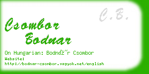 csombor bodnar business card